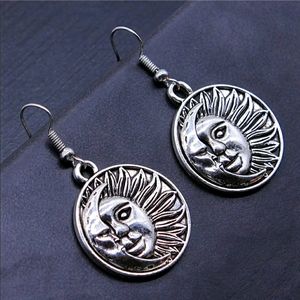 Sterling silver Moon & sun earrings zodiac tarot gypsy witchy